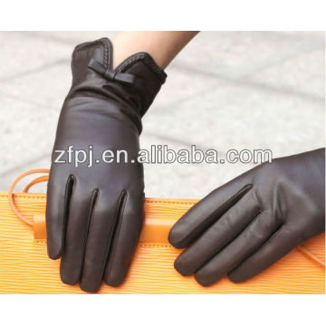 Fashion brown womens sexy Leather Gloves